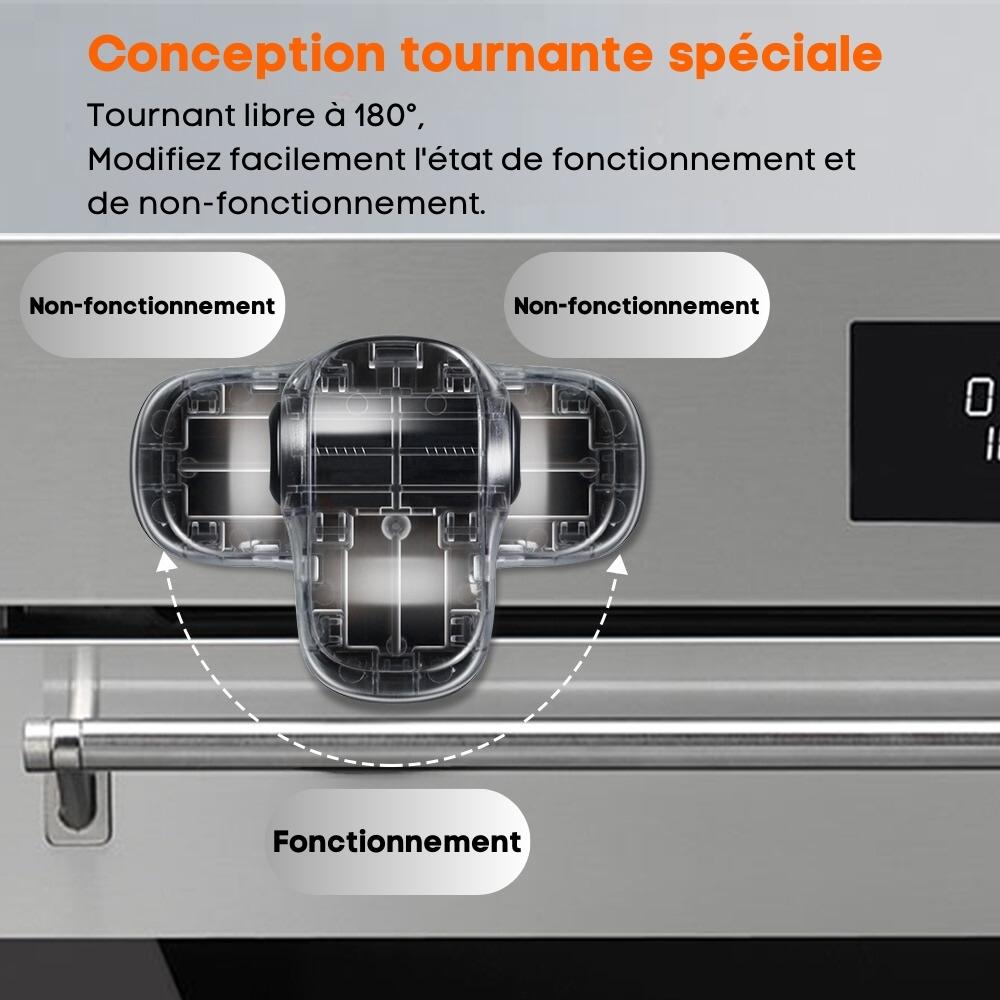 Transparenter Drehmechanismus für Küchengeräte, 180 Grad drehbar, Edelstahl, modern.