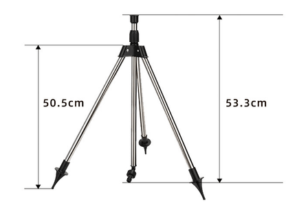 Kamerastativ aus Metall, höhenverstellbar, 50,5-53,3 cm, für Fotografie und Videoaufnahmen.