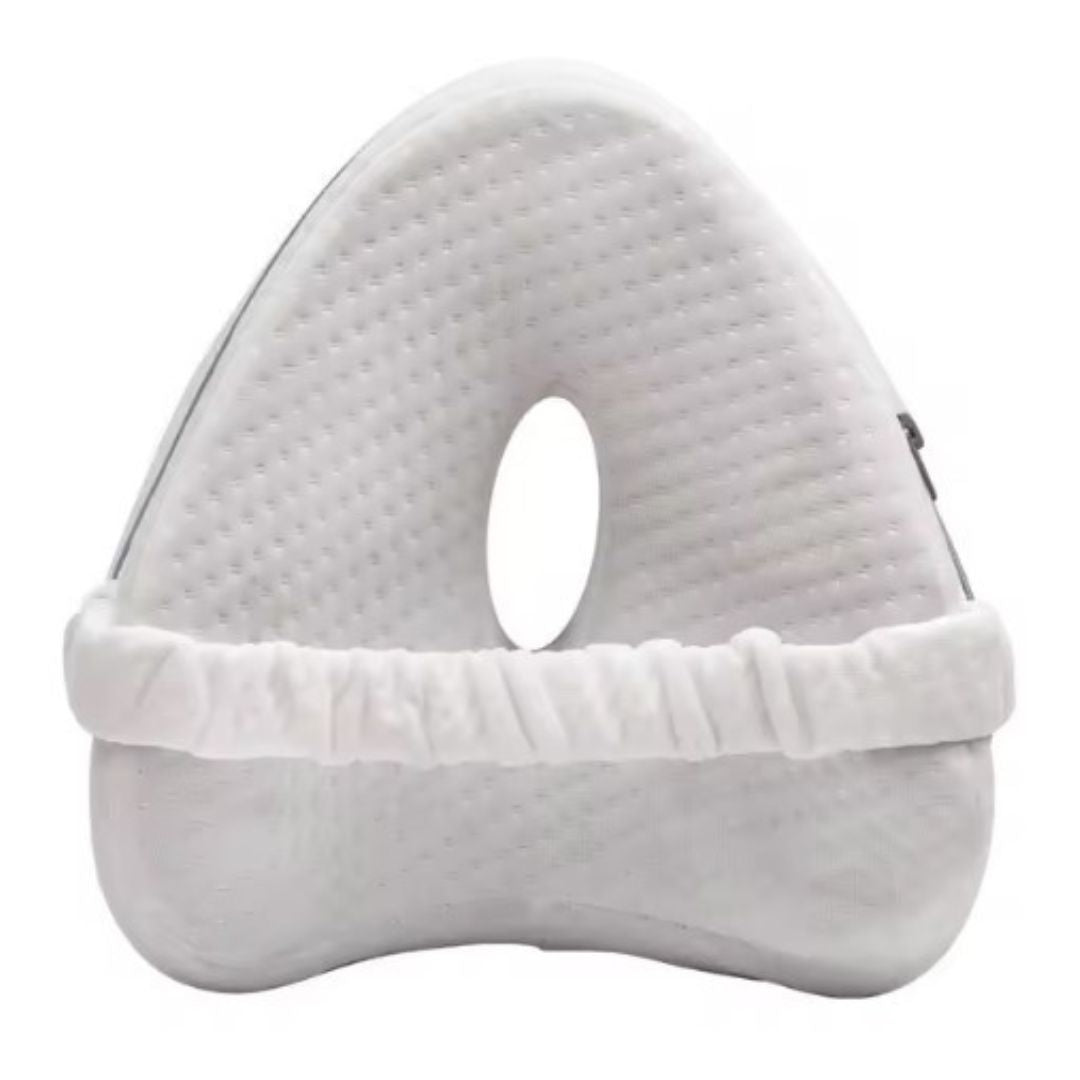 Orthopädisches Kniekissen, weiß, Memory-Schaum, ergonomisch, für Seitenschläfer.