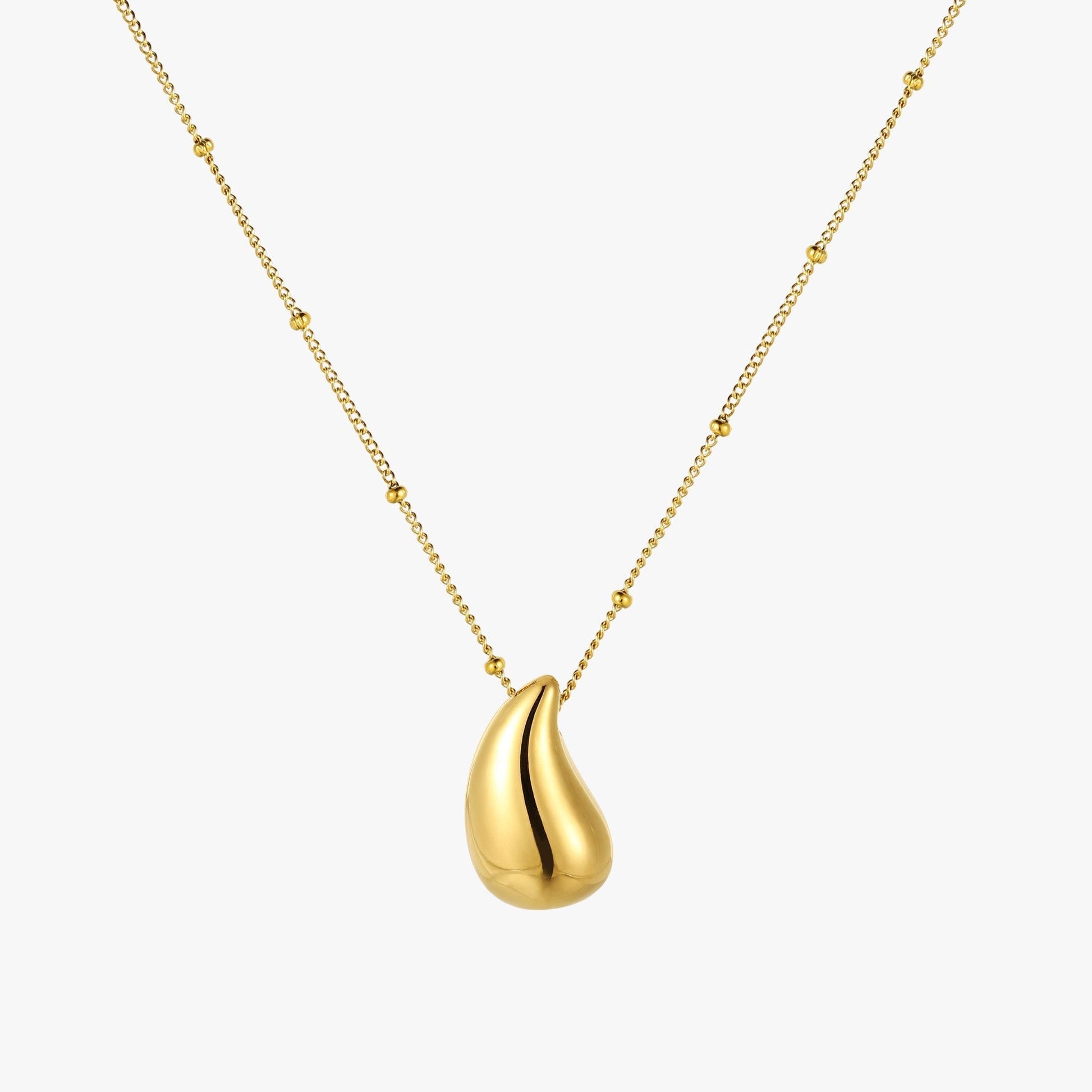 Goldene Tropfen-Halskette, elegantes Design, Damen-Schmuck, modisches Accessoire.
