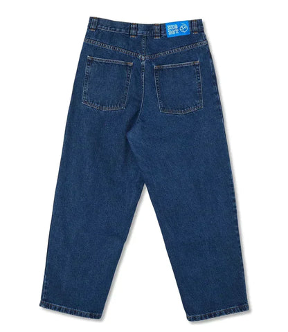 Dunkelblaue Herren-Jeans, lockerer Schnitt, Polar Big Boy, Baumwolle, Rückansicht.