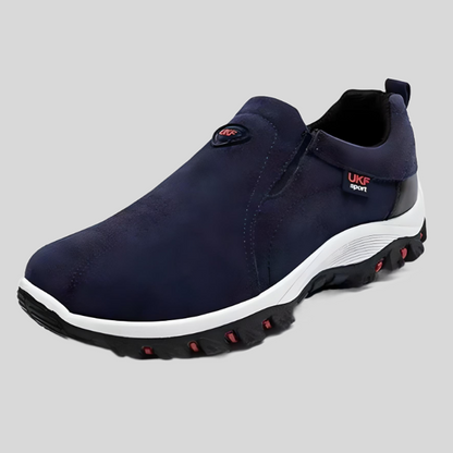 Dunkelblauer UKF Sportschuh, rutschfeste Sohle, atmungsaktiv, für Herren.