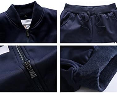 Dunkelblauer Jogginganzug, Reißverschluss, Bündchen, Kordelzug, Baumwolle, Herrenmode.