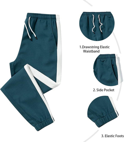 Dunkelgrüne Jogginghose mit Kordelzug, Seitentasche, elastischem Bund und Beinabschlüssen.