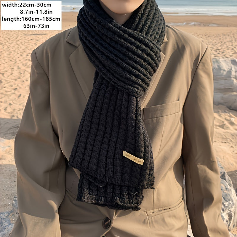 Unisex stickad halsduk med geometriskt mönster – Matteo