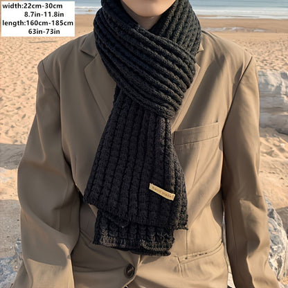 Unisex stickad halsduk med geometriskt mönster – Matteo