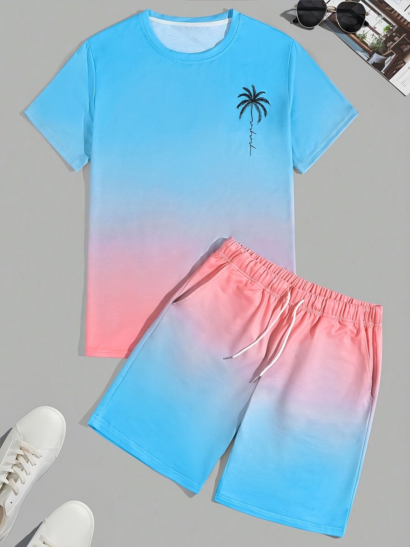 Trendigt herrsommar-set med t-shirt och shorts - CoolFlex