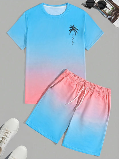 Trendigt herrsommar-set med t-shirt och shorts - CoolFlex