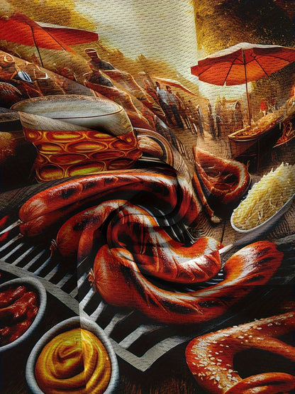 Herrarnas kortärmade T‑shirt med BBQ- och öltryck – Karl Oktoberfest 2026