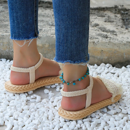 Trendiga tofs-sandaler med låg klack – Juliet