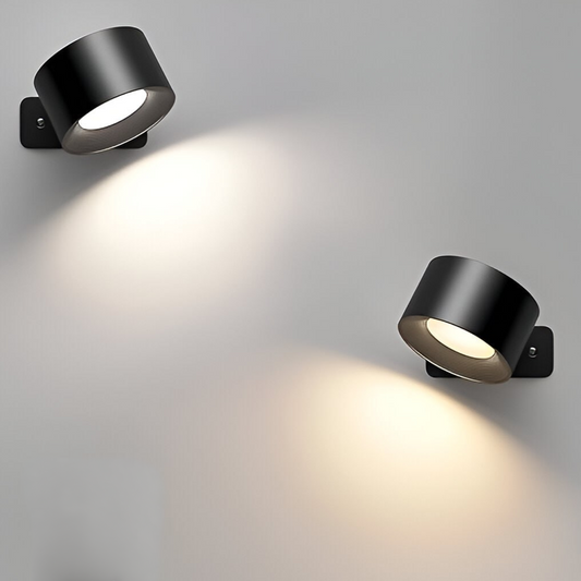Schwarze LED-Wandleuchten, modern, verstellbar, Innenbeleuchtung, energiesparend.