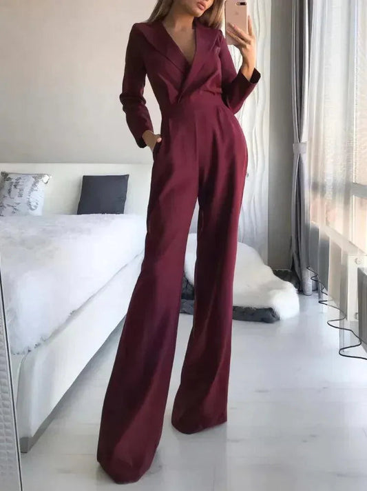 Höstlig jumpsuit med långa ärmar - Sophie