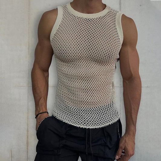 Ärmellös genomskinlig herrtröjväst – Milo