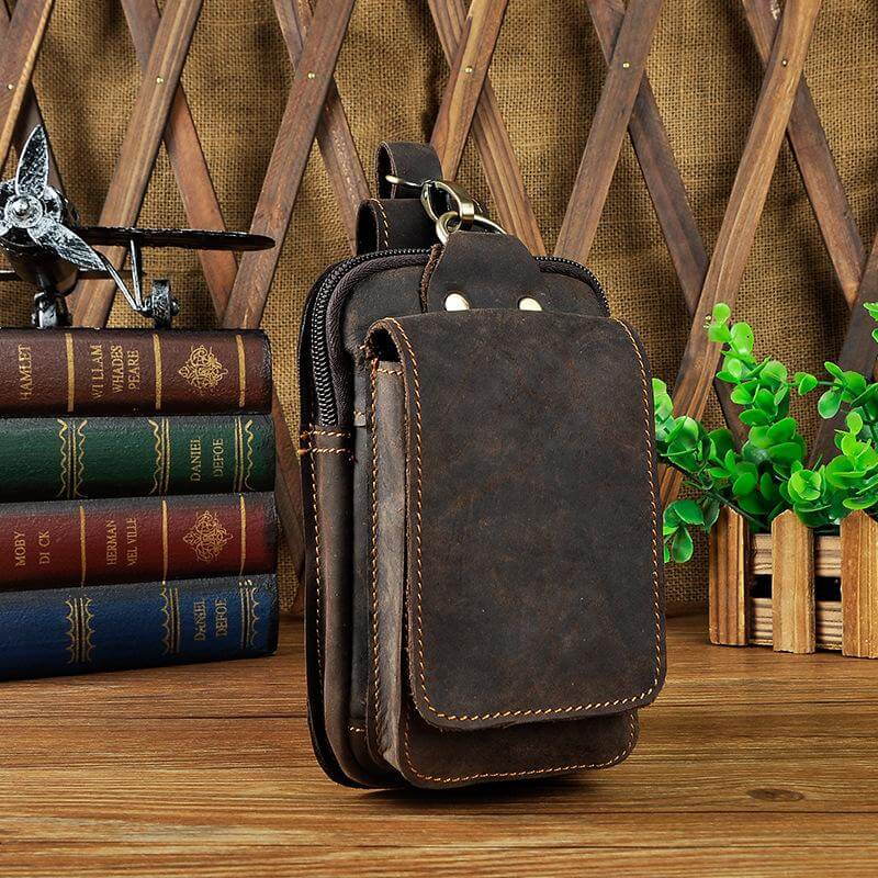 Bältesväska i äkta läder för herr