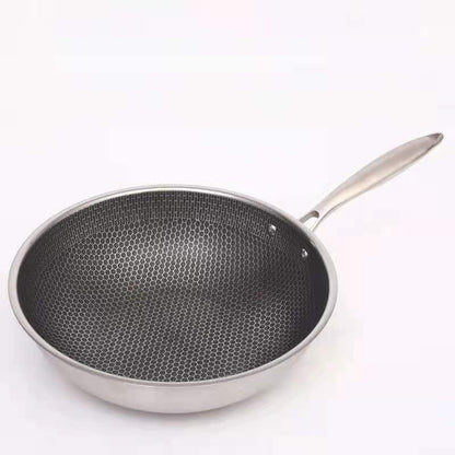 Edelstahlpfanne mit Antihaftbeschichtung, silber, langlebig, ideal zum Braten und Kochen.