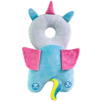 Plüsch-Einhorn-Kissen für Babys, blau-rosa, ergonomisch, Nackenschutz, weich, niedlich