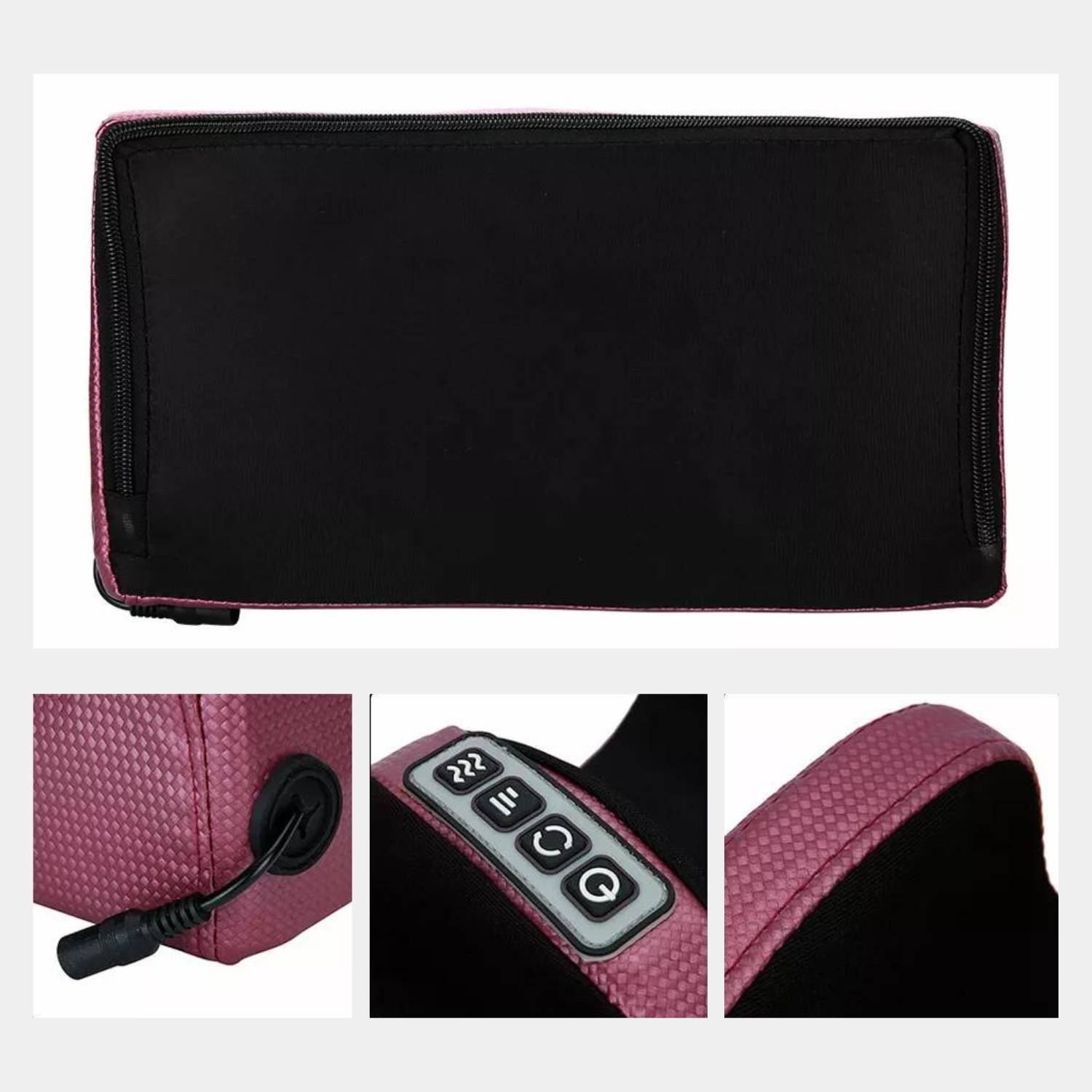 Elektrische Fußmassagegerät mit Heizfunktion, tiefes Kneten, schwarz-rosa, Luvelle.