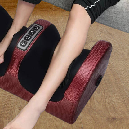 Elektrische Fußmassagegerät mit Heizfunktion, tiefes Kneten, rot, für müde Füße.