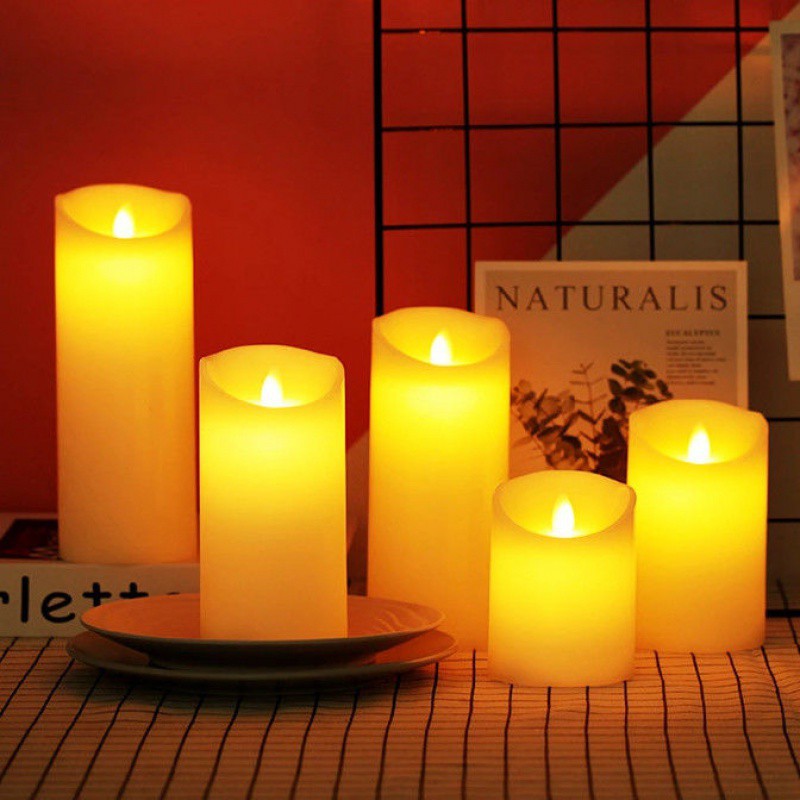 LED-Kerzen warmweiß flammenlos, Dekoration, Wohnzimmer, gemütliche Beleuchtung, Set aus 5.