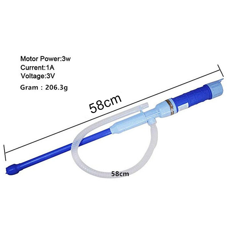 Elektrische Wasserpumpe, blau, 58 cm, 3W, 3V, für Flüssigkeitstransfer, tragbar.