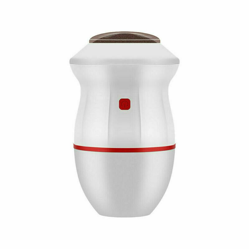 Weißer elektrischer Fußmassagegerät, tragbar, ergonomisch, mit rotem Akzent, für Entspannung.
