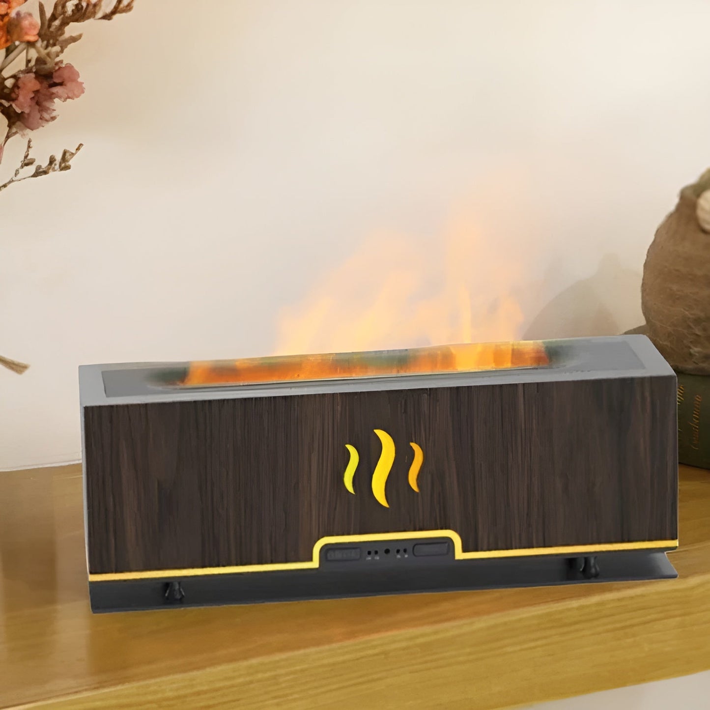 Elektrischer Kaminofen, Holzoptik, Flammeneffekt, Tischdekoration, energiesparend