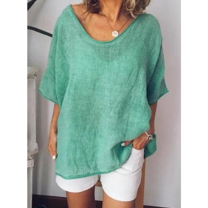 Oversize dam-T-shirt i linne – Elin