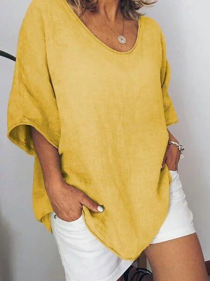 Oversize dam-T-shirt i linne – Elin
