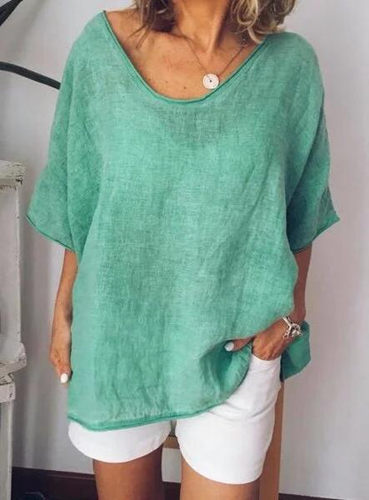 Oversize dam-T-shirt i linne – Elin