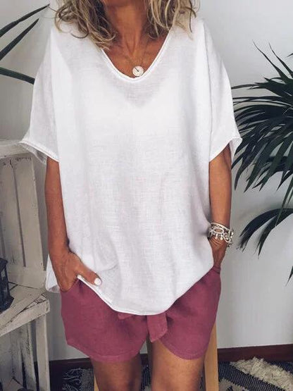 Oversize dam-T-shirt i linne – Elin