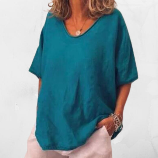 Oversize dam-T-shirt i linne – Elin