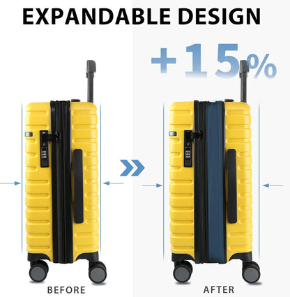 Expandbar hård resväska med spinnerhjul och TSA-lås