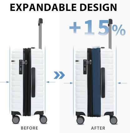Expandbar hård resväska med spinnerhjul och TSA-lås