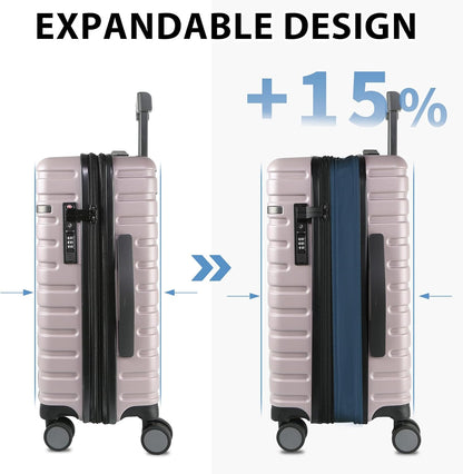 Expandbar hård resväska med spinnerhjul och TSA-lås