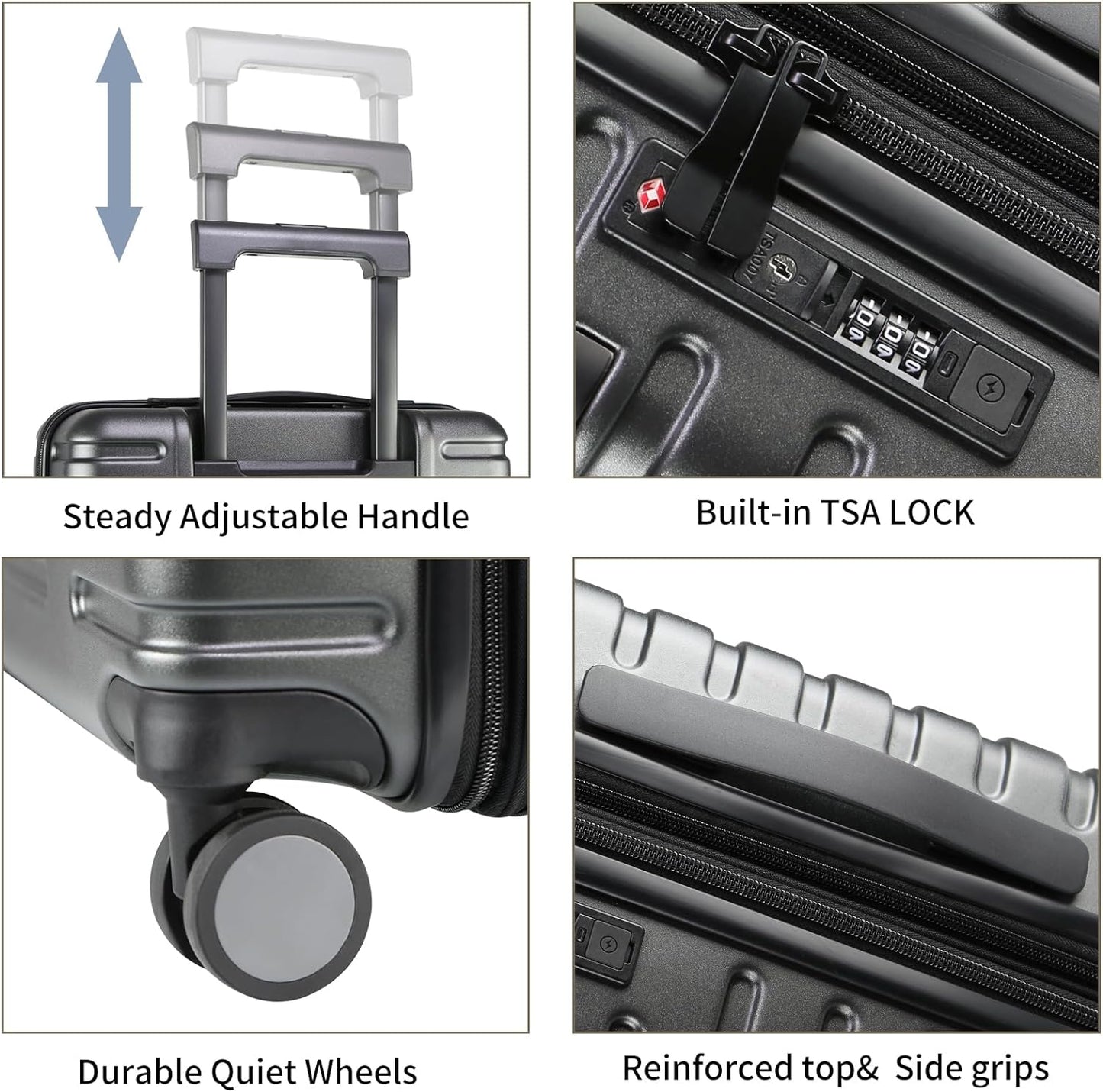 Expandbar hård resväska med spinnerhjul och TSA-lås