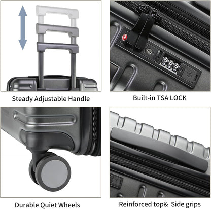 Expandbar hård resväska med spinnerhjul och TSA-lås