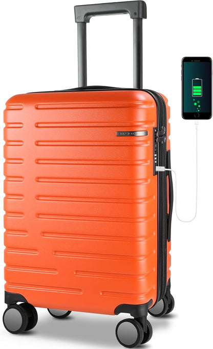 Expandbar hård resväska med spinnerhjul och TSA-lås