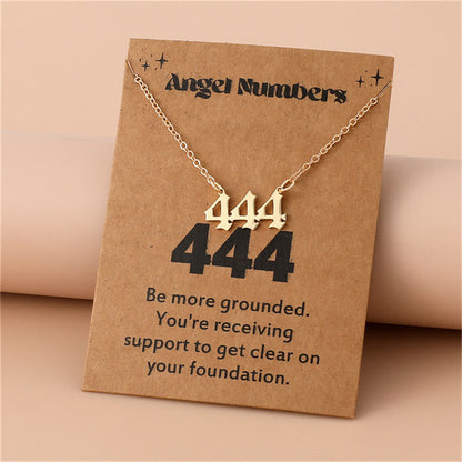 Goldene Halskette mit "444" Anhänger, spiritueller Schmuck, Engelszahlen, Geschenkidee.
