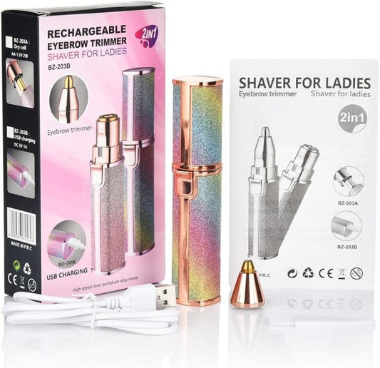 2-i-1 Återanvändbar Ansikts- & Ögonbryns-Epilator – Silvara
