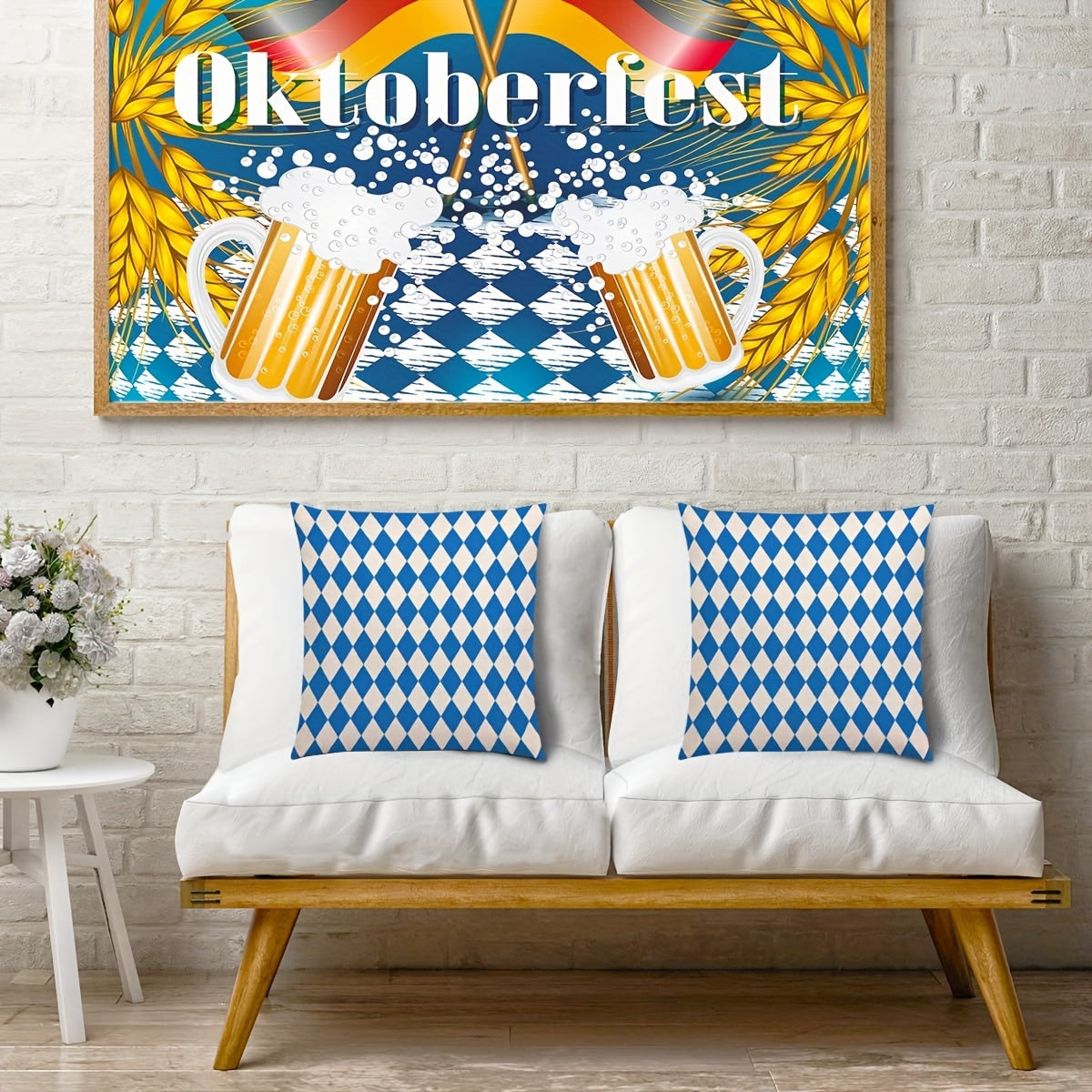 4 stycken Oktoberfest kuddöverdrag med diamantsmönster – DiamantKuddSet Oktoberfest 2026