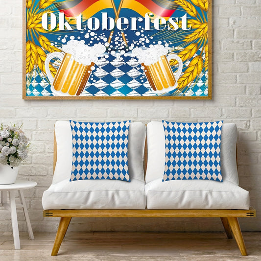 4 stycken Oktoberfest kuddöverdrag med diamantsmönster – DiamantKuddSet Oktoberfest 2026