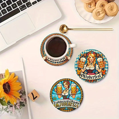 Set med träunderlägg (2×8 stycken) – BierMädchen Oktoberfest 2026