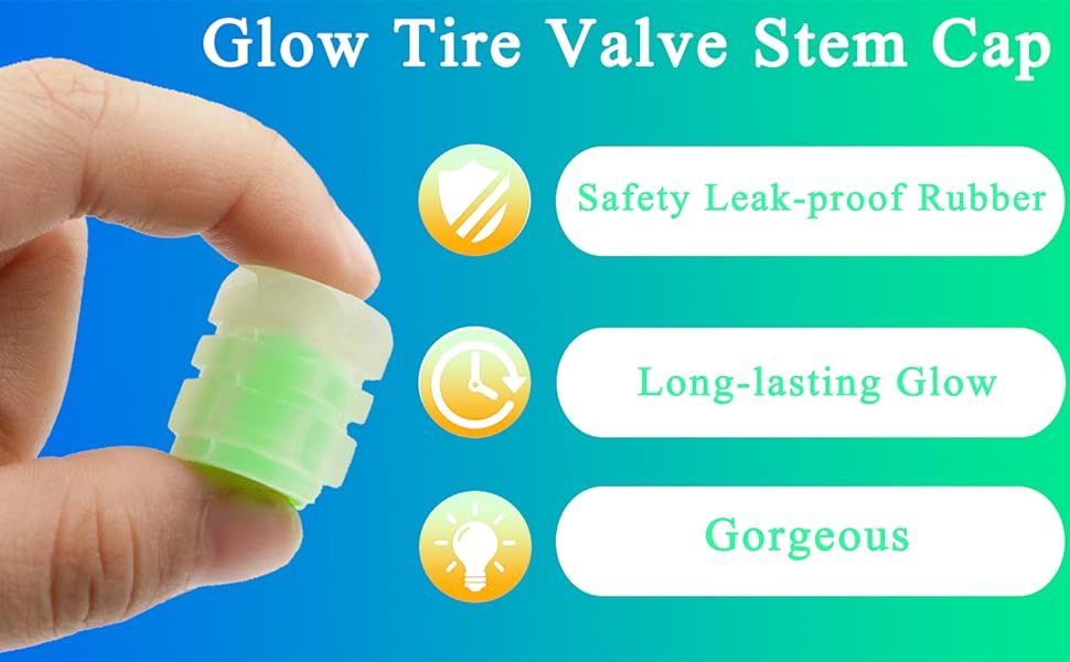 Set med 4 lysande ventilkåpor med logotyp – LuxaGlow