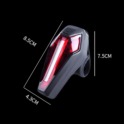 Schwarzes LED-Fahrrad-Rücklicht, wasserdicht, USB-aufladbar, 8.5x7.5x4.3cm, für Sicherheit.
