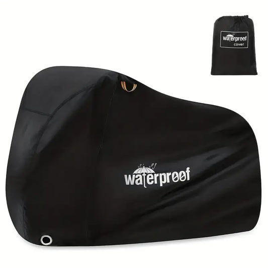 Wasserdichte schwarze Fahrradabdeckung, dreilagig, mit Aufbewahrungstasche.