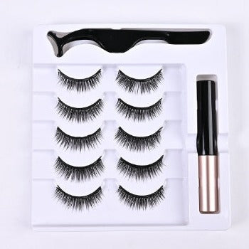 Falsche Wimpern Set mit Applikator und Kleber, schwarz, voluminös, wiederverwendbar, Make-up Zubehör.