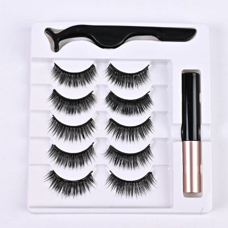 Falsche Wimpern Set mit Applikator und Kleber, schwarz, voluminös, wiederverwendbar.
