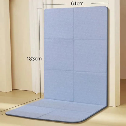 Faltbare Yogamatte, dick, blau, 183x61cm, ideal für Yoga, Pilates, Meditation, Reisen.