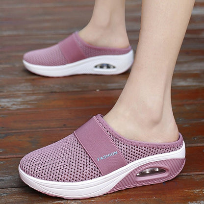 Rosa orthopädische Diabetes-Schuhe, atmungsaktiv, bequem, rutschfest, für Damen.