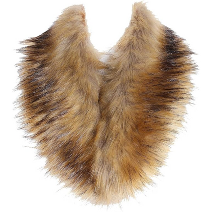 Kunstpelzkragen braun, flauschig, modisches Accessoire, Wintermode, Damenbekleidung.